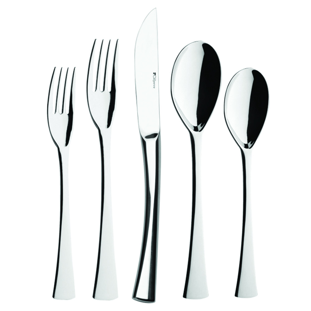 Degrenne Paris Solstice Mirror Finish 5 Piece Flatware Set, Service For