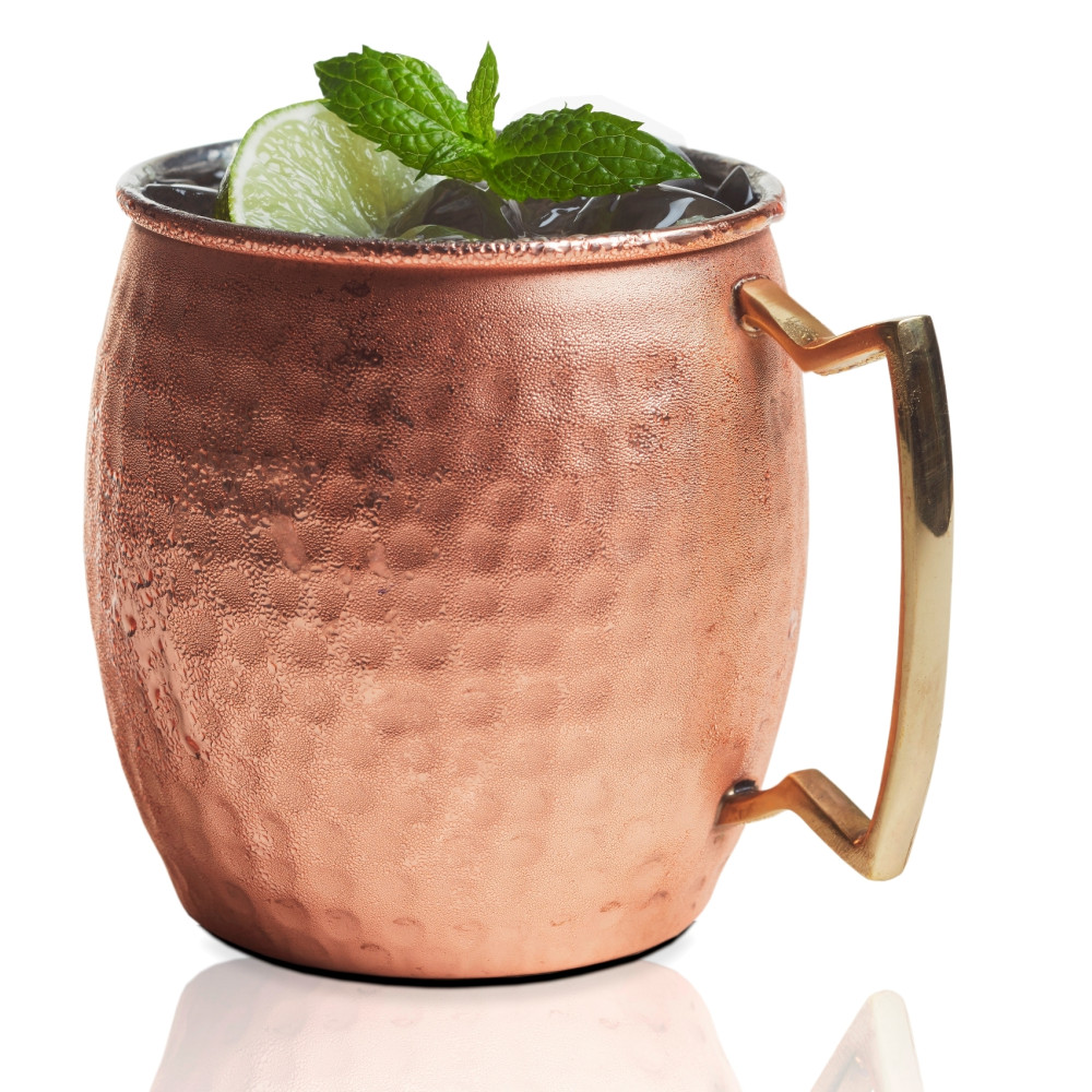 Moscow Mule Copper and Stainless Steel Hammered BellyShaped Mug 20oz