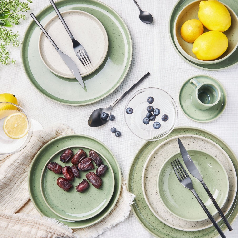 Mesa Ceramics Uno Speckle Green Stoneware Collection Casual