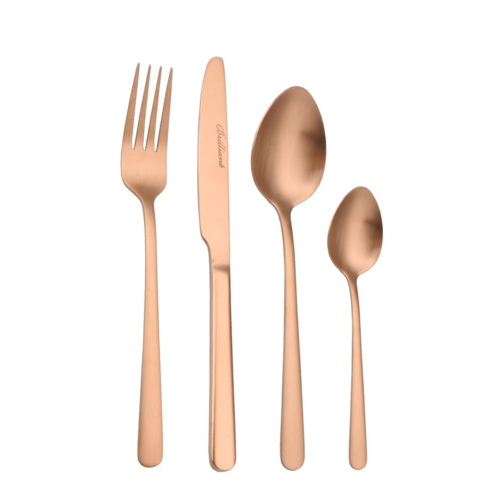 Oslo Copper 18/0 Stainless Steel 16 Piece Flatware Set, Service for 4 InterContinental