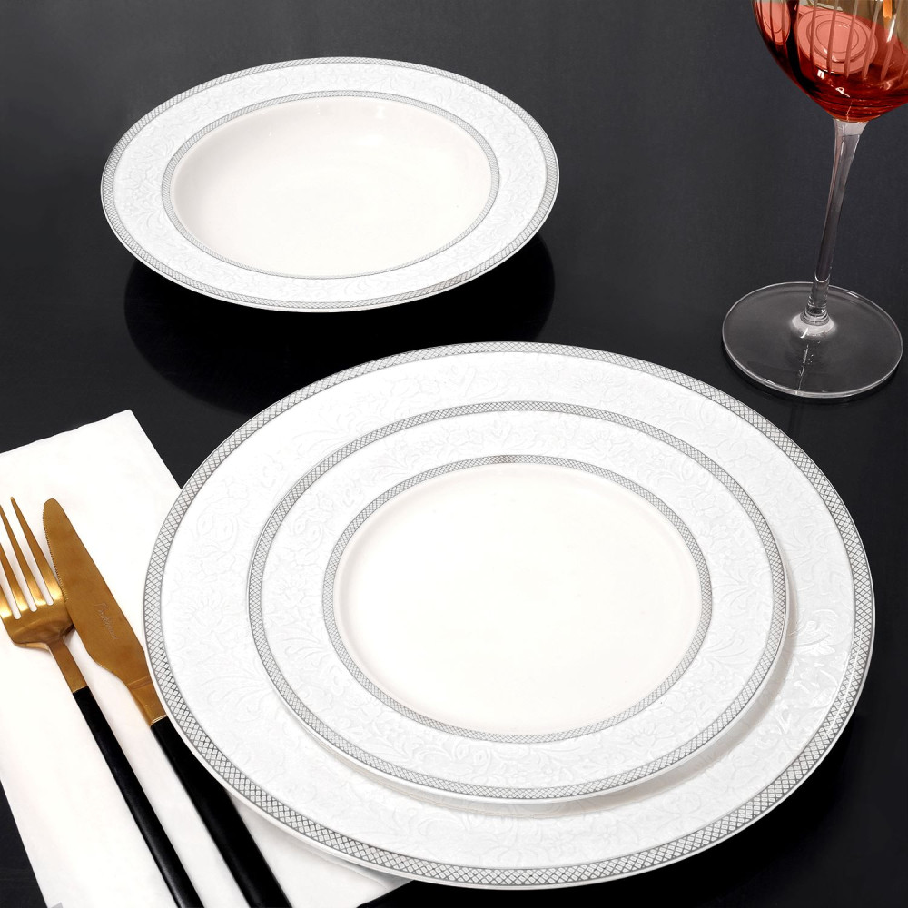 Floral Lace Platine Dinnerware Collection Formal Dinnerware