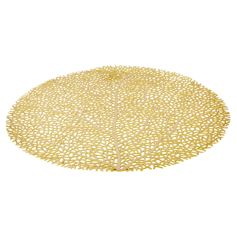 Arbre Gold Round Vinyl Placemat 38cm InterContinental Mercantile