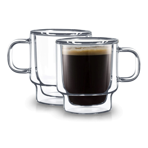 Double walled glass espresso 100ml s/2