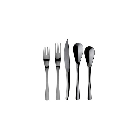 Guy Degrenne - Verlaine 5 Piece Flatware Set, Stainless Steel Mirror Finish  Cutlery