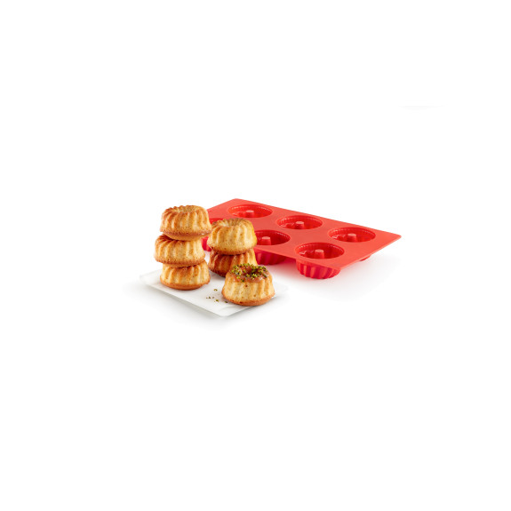 Lekue 9 Cavity Silicone Baking Mold, Red