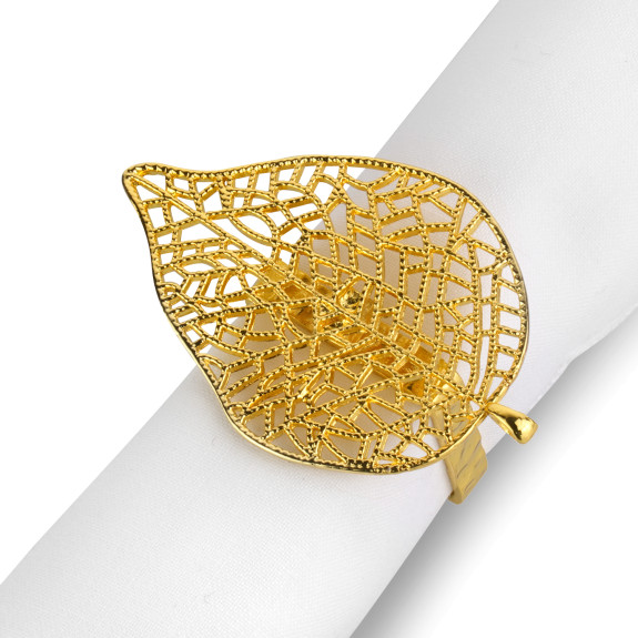 Feuille Gold Napkin Ring Set of 4 Placemats Napkin Rings