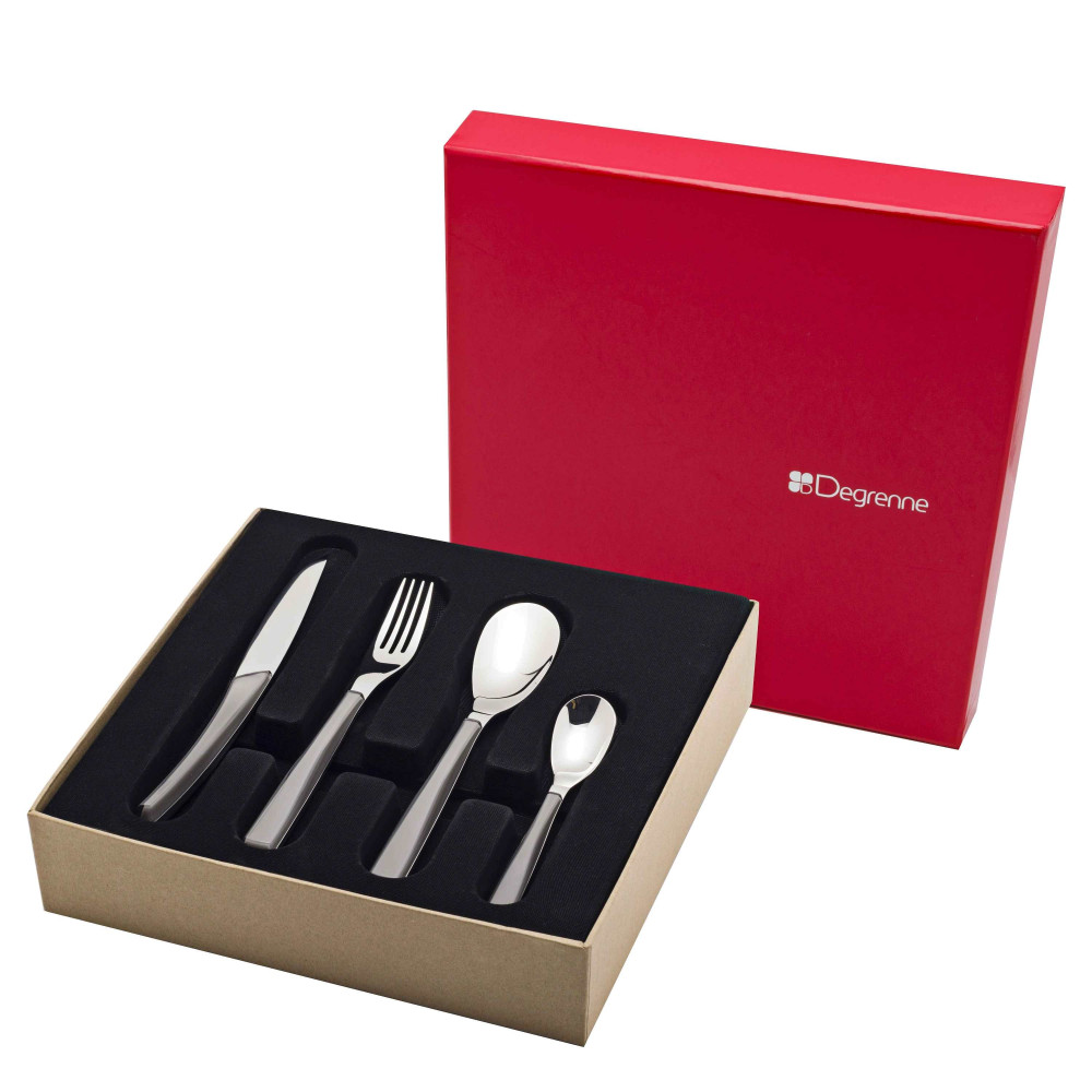 Degrenne Paris Quartz Brown 24 Piece Flatware Set Service for 6