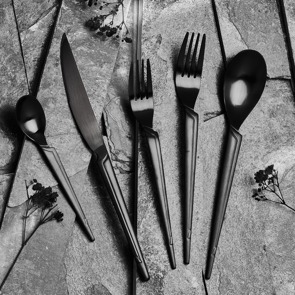 Squadro Black 20 Piece Flatware Set, Service for 4 Flatware Sets