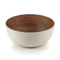 Bamboo Walnut Basic White Medium Bowl, 23 cm
