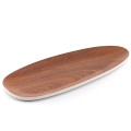 Bamboo Walnut Basic White Oval Plate 31 cm