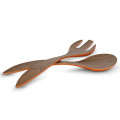 Bamboo Walnut Brick Salad Server Set