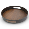 Bamboo Walnut Coffee Round Tray 38cm