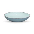 PET Ceramic Style Ice Blue Colored Pasta Plate 22 cm