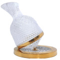 Swirling Crystal Carafe on Gold Trimmed Base 1.2 L 