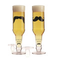 Beer Bottle Moustache Glass 380ml, Set of 2 Assorted