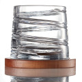 Pirouette Spirale Whiskey Glass with Bamboo Coaster 300 ml, Set of 2