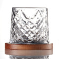 Pirouette Ashford Whiskey Glass with Bamboo Coaster 300 ml, Set of 2