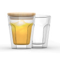 Double Wall Tumbler with Bamboo Lid 250 ml, Set of 2