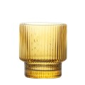 Ribbed Amber Old Fashion  Glass 340 ml, Set of 4