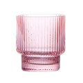 Ribbed Pink Old Fashion  Glass 340 ml, Set of 4