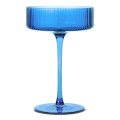 Ribbed Blue Cocktail Coupe 290 ml, Set of 4