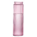 Ribbed Pink Deskside Carafe and Glass Ensemble 0.6 L 