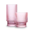 Ribbed Pink Stemless Glassware Collection