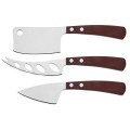 Latte Vivo Japanese Steel Cheese Knife Set with Dark Stamina Wood Handle