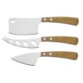 Latte Vivo Japanese Steel Cheese Knife Set with Light Stamina Wood Handle