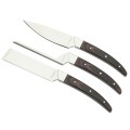 Caseus Japanese Steel Cheese Knife Set with Dark Stamina Wood Handle