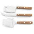 Reggio Japanese Steel Cheese Knife Set with Light Stamina Wood Handle