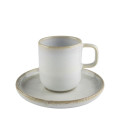 Mesa Ceramics Uno Alabaster Stoneware Espresso Cup and Saucer 70 ml
