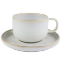 Mesa Ceramics Uno Alabaster Stoneware Tea Cup and Saucer 225ml