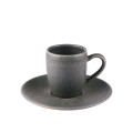 Mesa Ceramics Classico Anthracite Espresso Cup and Saucer 77 ml