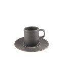 Mesa Ceramics Unico Anthracite Coffee Cup and Saucer 93 ml
