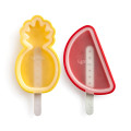 Lekue Iconic Silicone Tropical Pineapple and Watermelon Ice Cream Popsicle Mould Set, 4 Units
