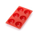 Lekue Semi-Sphere 6 Cavity Silicone Chocolate Bomb/Cake Mould Red