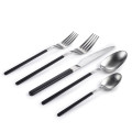 Kimono Black and 18/10 Stainless Steel 20 Piece Flatware Set