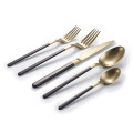 Kimono Black and Gold 18/10 Stainless Steel 20 Piece Flatware Set