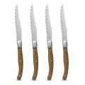 Laguiole Natural Wood Handle Steak Knife, Set of 4