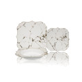 Cream Marble 18 Piece Dinnerware Set, Service for 6