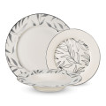 Olive Leaves Platine 18 Piece Dinnerware Set, Service for 6