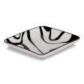 Chevron Black Square Plate 12 cm