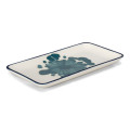 Green Petal Rectangular Plate 22cm