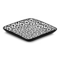 Black Daisy Square Plate 12 cm