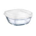 Duralex Lys / Freshbox Square Stackable Bowl with White Lid 9cm