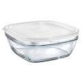 Duralex Lys / Freshbox Square Stackable Bowl with White Lid 23cm