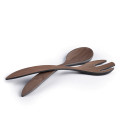 Bamboo Walnut Coffee Salad Servers, Set of 2