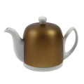 Degrenne Paris Salam White Teapot with Bronze Aluminum Lid 4 Cup