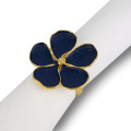 Daisy Cobalt Napkin Ring, Set of 4